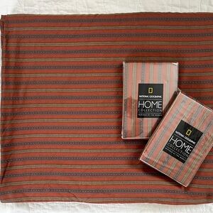 RARE Sferra Nat’l Geographic Home Collection King Duvet 2 New Stand Sham Aztec